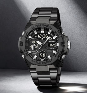 Orologio Digitale Sportivo da Uomo Skmei 2404 Nero Personalizzabile con Logo, Impermeabile 3 ATM, Cinturino in Acciaio Inossidabile - Product Image 2