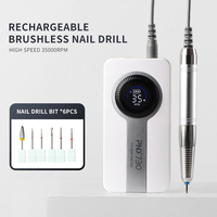 Lime à ongles électrique portable 35000 tr/min, faible bruit, lime à ongles électronique pour salon, manucure à domicile