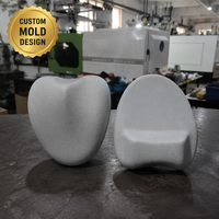 Paire de coussins ergonomiques en mousse gris clair, forme cœur, dépression centrale, base ovale surélevée, moulage par injection, usine OEM