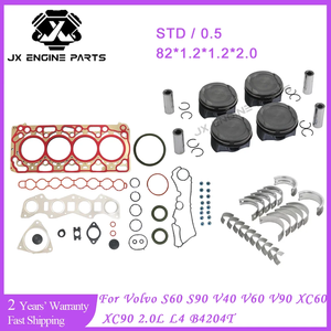 Комплект для капитального ремонта двигателя B4204T: поршневые кольца, вкладыши коленвала и шатунов, комплект прокладок для Volvo <span class=keywords><strong>2</strong></span>.0 S60 S90 V60 V90 XC60 XC90 <span class=keywords><strong>2</strong></span>.0T <span class=keywords><strong>2</strong></span>.0L L4 T4 T5 - Product Image 2