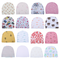 Gorro de Bebé 100% Algodón, Gorro para Recién Nacido, Gorro Infantil Suave y Transpirable, Accesorios para Niños con Patrón Impreso