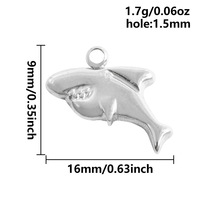 Pendentif DIY en acier inoxydable étanche, thème Océan (poisson, requin, hippocampe), pour la création de bracelets et colliers