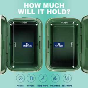 휴대용 캠핑 에버리치 플라스틱 보냉 아이스박스 필드 바 아이스 쿨러 박스 6L 8L <span class=keywords><strong>10L</strong></span> - Product Image 4