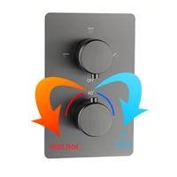 Ensemble de douche thermostatique mural moderne en laiton, pomme de douche rectangulaire, trois fonctions, système de douche à température constante pour hôtel