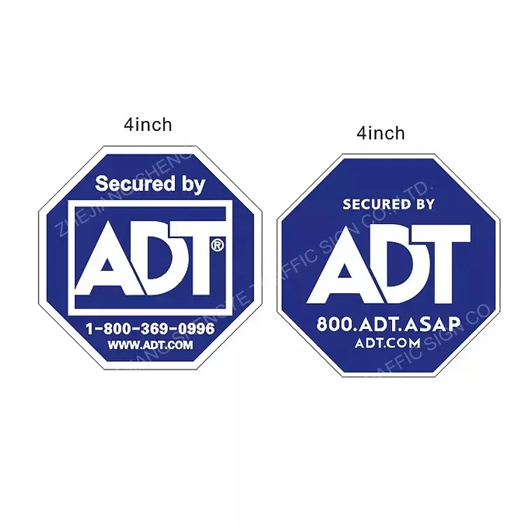 Security Window Customized Logo Double Sided Pvc Pp Pet Film Adhesive Adt Reflective Sticker