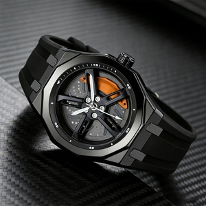 Wholesale Custom Men's Quartz Watch Fashion Silicone <b>Car</b> Wheel Hub Dial Rotating 3ATM Waterproof Men's Watch - Product Image 1
