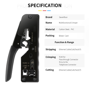 Multifunctional Network Pliers All-in-One EZ Crimp <strong>Tool</strong> for CAT5 CAT6 CAT7 RJ45 RJ11 RJ12 Wire <strong>Crimping</strong> Pass Through <strong>Tool</strong> - Product Image 2