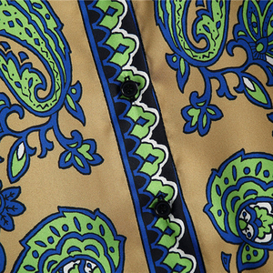 Nuovo Completo Donna Stile Europeo e Americano con Camicia Stampata Drappeggiata e Pantaloni a Vita Elastica Stile <span class=keywords><strong>Pigiama</strong></span> - Product Image 3