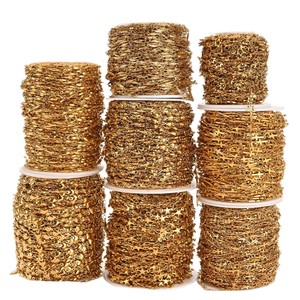 Cadena de Acero Inoxidable con Eslabones en Forma de Corazón, Eje y Cruz, Resistente al Agua, con Acabado PVD en Oro y Plata |   <span class=keywords><strong>Enlace</strong></span> de 5.2*9.8mm, 10 metros por rollo - Product Image 2