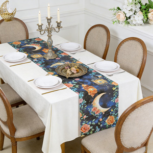 <span class=keywords><strong>Camino</strong></span> <span class=keywords><strong>de</strong></span> <span class=keywords><strong>Mesa</strong></span> para Ramadán Kareem con Diseño <span class=keywords><strong>de</strong></span> Personajes Animados, Luna Creciente y Palmeras, para Decoración <span class=keywords><strong>de</strong></span> Comedor en Festividades Musulmanas - Product Image 6