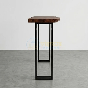 Aspen Live Edge Wood <b>Console</b> <b>Table</b> with Slim Geometric Iron Frame Legs Industrial Sofa <b>Table</b> Modern <b>Rustic</b> Home Furniture Decor - Product Image 2