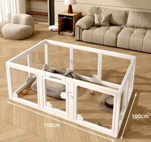 Corralito para Perros de Plástico Transparente para Interiores, Ecológico, con Cierre de Botón, Solo para Perros, Diseño Sólido - Product Image 6