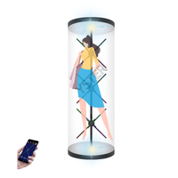 Réel 3D Lady Taille Humaine 3 Pcs 65cm Ventilateur 3D Led Ventilateur avec Cylindre Acrylique cas Mobile et Ordinateur Contrôle 3d Led Hologramme