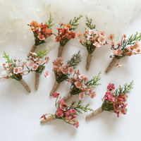 Handgemaakte stoffen polscorsage en boutonniere set bruids bruiloft bloemaccessoires voor bruidsmeisjes feest prom decoratie