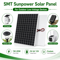 Panel Surya ETFE SMT Kustom 5W-20W 12V 18V Modul PV Sel SunPower untuk Pengisi Daya Baterai, Pengisi Daya Trickle, Pelacak GPS, Perangkat IoT