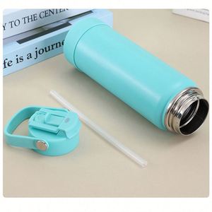 Custom Logo 1L Stainless Steel Insulated Vacuum <b>Flask</b> 32oz Powder Coated Sports Camping Water Bottles 2-in-1 Straw and Spout Lid - Product Image 5