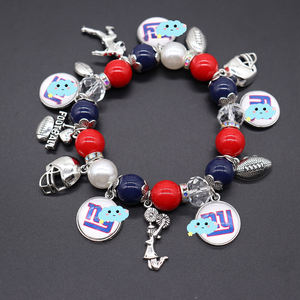 Venta caliente Unisex elástico con cuentas deporte pulsera Unisex moda encanto joyerí<span class=keywords><strong>a</strong></span> para fútbol baloncesto equipos - Product Image 4