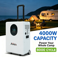 Système de stockage d'énergie domestique solaire hors réseau tout-en-un 3KW 4KWh avec batterie LiFePO4, puissances 3000W 1000W 1500W, pour la sauvegarde, à prix abordable