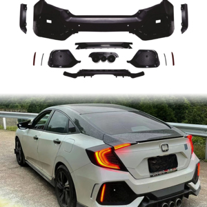 กันชนหลังรถยนต์ ปี 2014-2018 รุ่นดัดแปลงสำหรับ Civic Type R พร้อมสเกิร์ตข้างและชุดแต่งด้านหลัง - Product Image 1