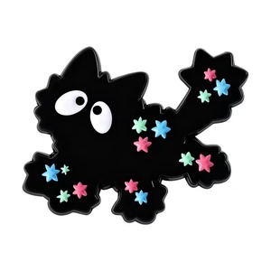 カスタムメーカーによる、ブローチデザイン用の面白くてカラフルな星、かわいい動物の漫画風、亜鉛合金鋳造、ソフトエナメル製 - Product Image 6