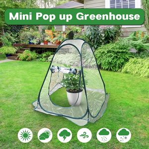 Mini Invernadero emergente Pequeña cubierta de <span class=keywords><strong>maceta</strong></span> de jardinería para interiores y exteriores Refugio de flores para patio trasero, 27 "x 27" x 31" - Product Image 2