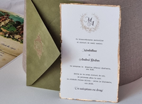 Ensemble d'enveloppes d'invitation de mariage en velours bleu marine de luxe, monogramme CG, gaufrage à sec, inscription dorée, impression personnalisée