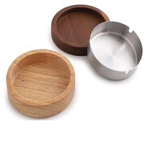 Wooden <strong>Ashtray</strong> with Stainless Steel Windproof Liner Durable Easy Clean Indoor/Outdoor Use <strong>Cool</strong> <strong>Ashtrays</strong> for Patio Office Home - Product Image 4