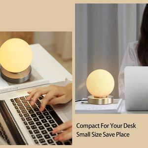 Modern Small Metal Opal Glass <strong>Table</strong> Lamp with Dimmable <strong>Light</strong>-Silver Finish for Bedroom Living Room &amp; Nightstand in Stock - Product Image 4