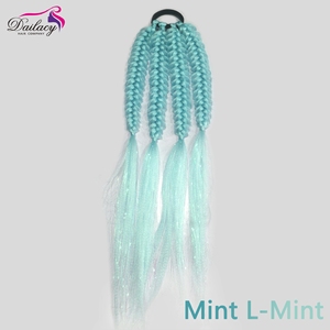 Cola de Caballo Sintética Trenzada de Fibra Resistente al Calor 2026 con Diseño de Linterna Personalizado en Múltiples Colores para Niñas - Product Image 3