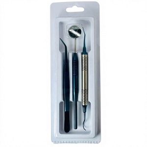 Juego de Exploración Dental de 3 Piezas de Acero Inoxidable con Recubrimiento Azul de Primera Calidad - Product Image 1