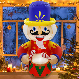 Ourwarm Noël Gonflable Cour Décoration Fenêtre <span class=keywords><strong>Casse</strong></span>-<span class=keywords><strong>Noisette</strong></span> Homme Blanc avec Lumière Noël Gonflable - Product Image 1