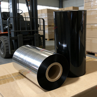 Pita Printer Barcode Wax Resin TTR 160mm X 300m Pita Transfer Termal Hitam Putih Merah