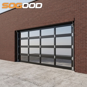 <span class=keywords><strong>Porte</strong></span> de <span class=keywords><strong>garage</strong></span> <span class=keywords><strong>sectionnelle</strong></span> moderne en verre à vue complète 16x7, portes de <span class=keywords><strong>garage</strong></span> pliantes coulissantes simples avec <span class=keywords><strong>portillon</strong></span> piétonnier - Product Image 1