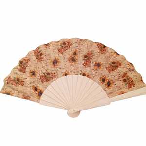 Éventail en liège portugais authentique de 23 cm, écologique et végétalien, idéal pour les fournitures promotionnelles et les événements. - Product Image 2