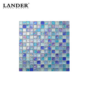Mosaïque de sol en verre transparent <span class=keywords><strong>turquoise</strong></span> pour piscine, crédence de piscine <span class=keywords><strong>bleu</strong></span> aqua, mosaïque de verre fondu pour piscine - Product Image 2
