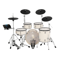14 Zoll weißes Snare Drum Pad PW-A13J, robust, Marke HXM, ohne Metallständer, Dual-Zone-Mesh-Head & Rim & Cross-Sticks