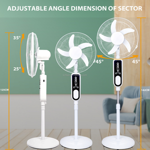Bgteyoza — ventilateur solaire pratique, rechargeable, 16 pouces, sur socle, avec télécommande - Product Image 3