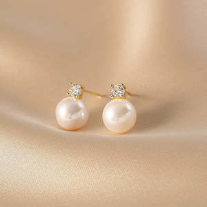 Pendientes de Perlas de Agua Dulce Naturales WENCHI, Diseño Simple y Elegante para Uso Diario - Product Image 6