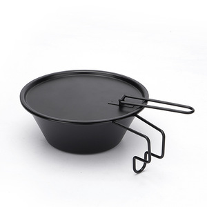 Juego de Tazones Sila Negros Antiadherentes, Portátiles, para Camping, Senderismo, Utensilios de Cocina, Vajilla para Exteriores, Juego de Tazas de Acero Inoxidable 304 - Product Image 3