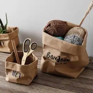 ODM/OEM-bolsa de papel Kraft marrón para almacenamiento de alimentos, bolsa de papel Kraft de grado alimenticio personalizada para Cocina