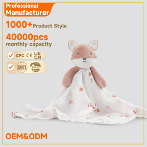 Copertina di Sicurezza per Neonati a Forma di Animale: Coniglio, Tartaruga, Volpe, Orso - Morbido Peluche per Culla e Viaggio - Product Image 5