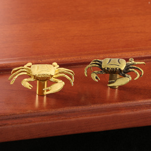 Ganchos y colgadores de pared creativos de latón con forma de cangrejo <span class=keywords><strong>Fiddler</strong></span>, bonitos accesorios para muebles - Product Image 3
