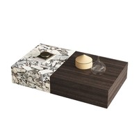 Table basse rectangulaire en bois de style nordique moderne, plateau en terrazzo, table d'appoint pour salon, luxe