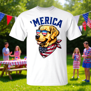Camiseta Golden Retriever 4th Of July Merica Usa con gafas de sol - Product Image 3