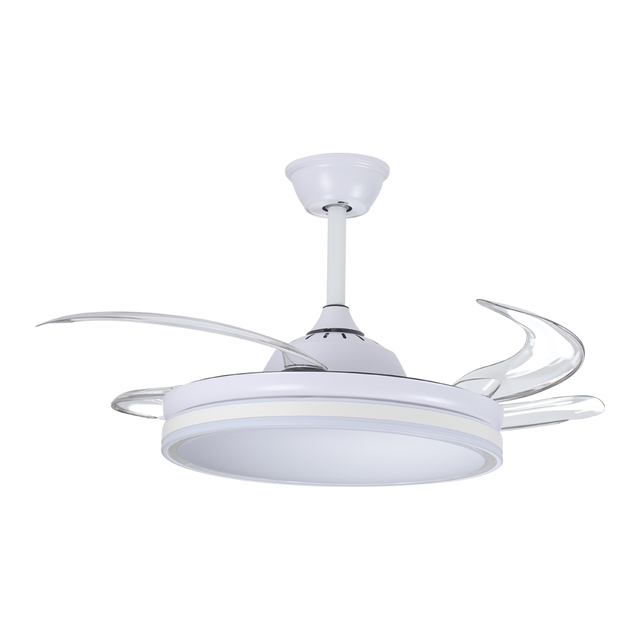Simple and Modern Household Intelligent Application Telescopic Fan Blade Ceiling Fan Light