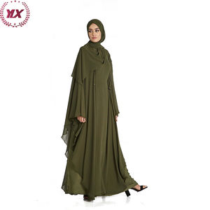 Borka Dubai robes mode pour le plus récent dropshipping Abaya femmes robe musulmane Polyester OEM Service adultes velours Abaya Islam - Product Image 6