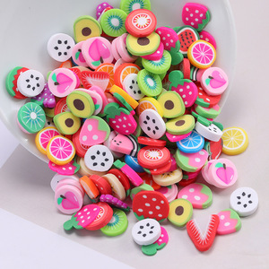 Cuentas de cerámica suave con forma de rodaja de fruta, monocromáticas, con agujeros, superventas transfronterizas, materiales y accesorios para pulseras y collares DIY - Product Image 1