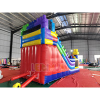 Toboggan gonflable commercial pour enfants, château gonflable coloré avec toboggan pour fêtes