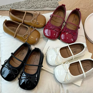 Chaussures de princesse à nœud en cuir PU pour bébés et jeunes enfants, idéales pour les fêtes - Product Image 1