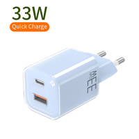 Adaptateur secteur mural 33W PPS Type C PD3.0 avec coque en cristal colorée, charge rapide pour téléphone et tablette, conforme aux normes EN 50075 et EN 62368